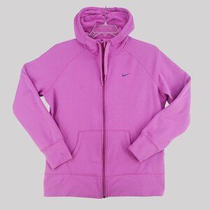 Nike Therma-Fit Womens Full-Zip Hoodie Pink Fleece Lined XL